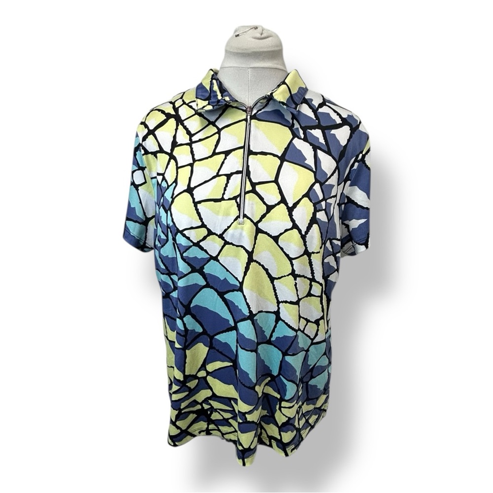 Simplicite’ Jamie Sadock Women’s 1/4 Zip Activewear Top Bold Mosaic XL